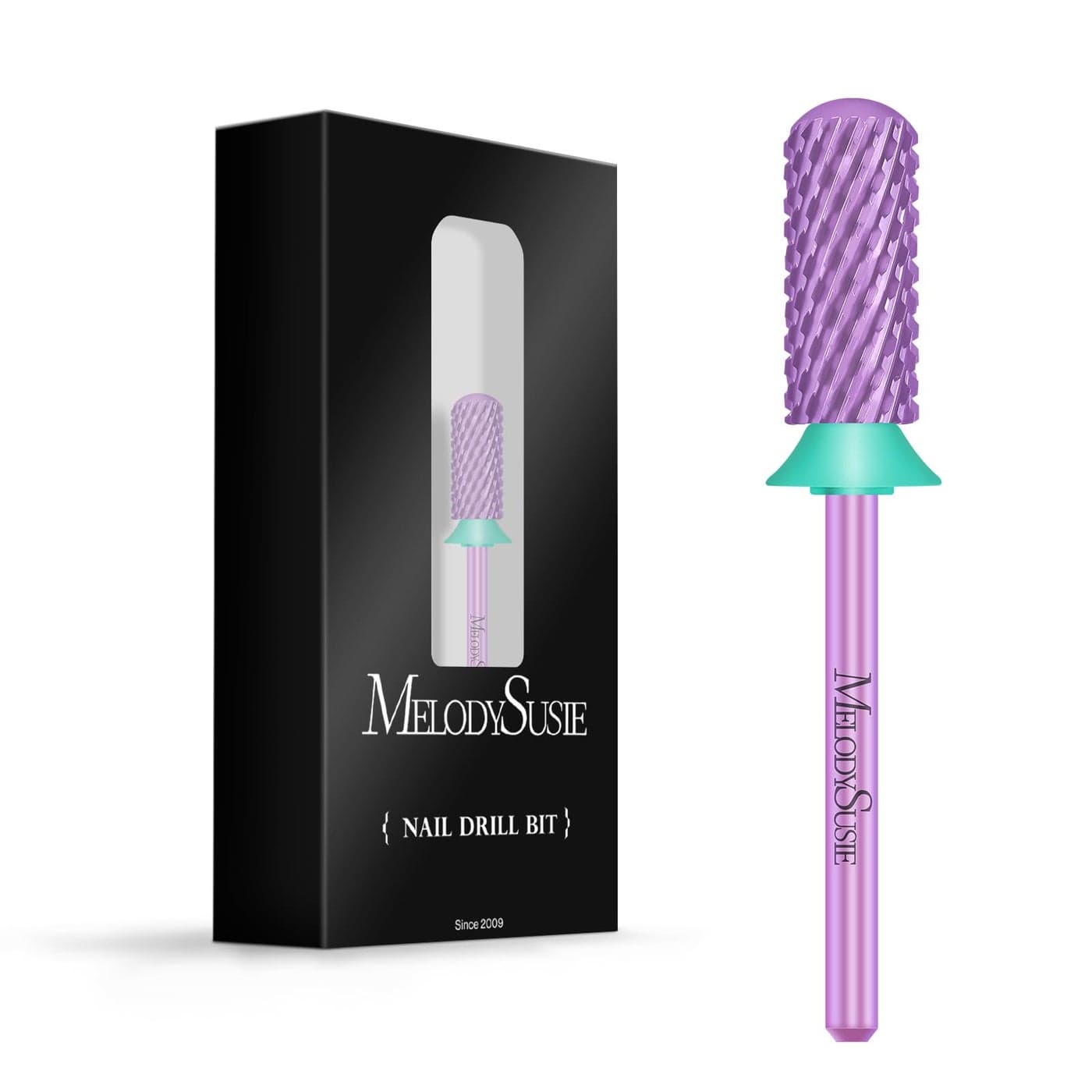 MelodySusie Safety Nail Drill Bits 332 Smooth Round Top Small Barrel Carbide Bits Fast Remove Acrylic or Hard Gel for Manicure Pedicure Salon Professional or Beginner Purple Coarse