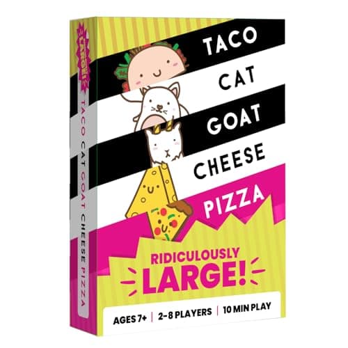 Taco Cat Goat Cheese Pizza Ridiculously Large Edition Wildly Entertaining Oversized Card Game for Family Game Night Easy to Play 10 Min Rounds for Kids Teens Adults and Families 28 Players