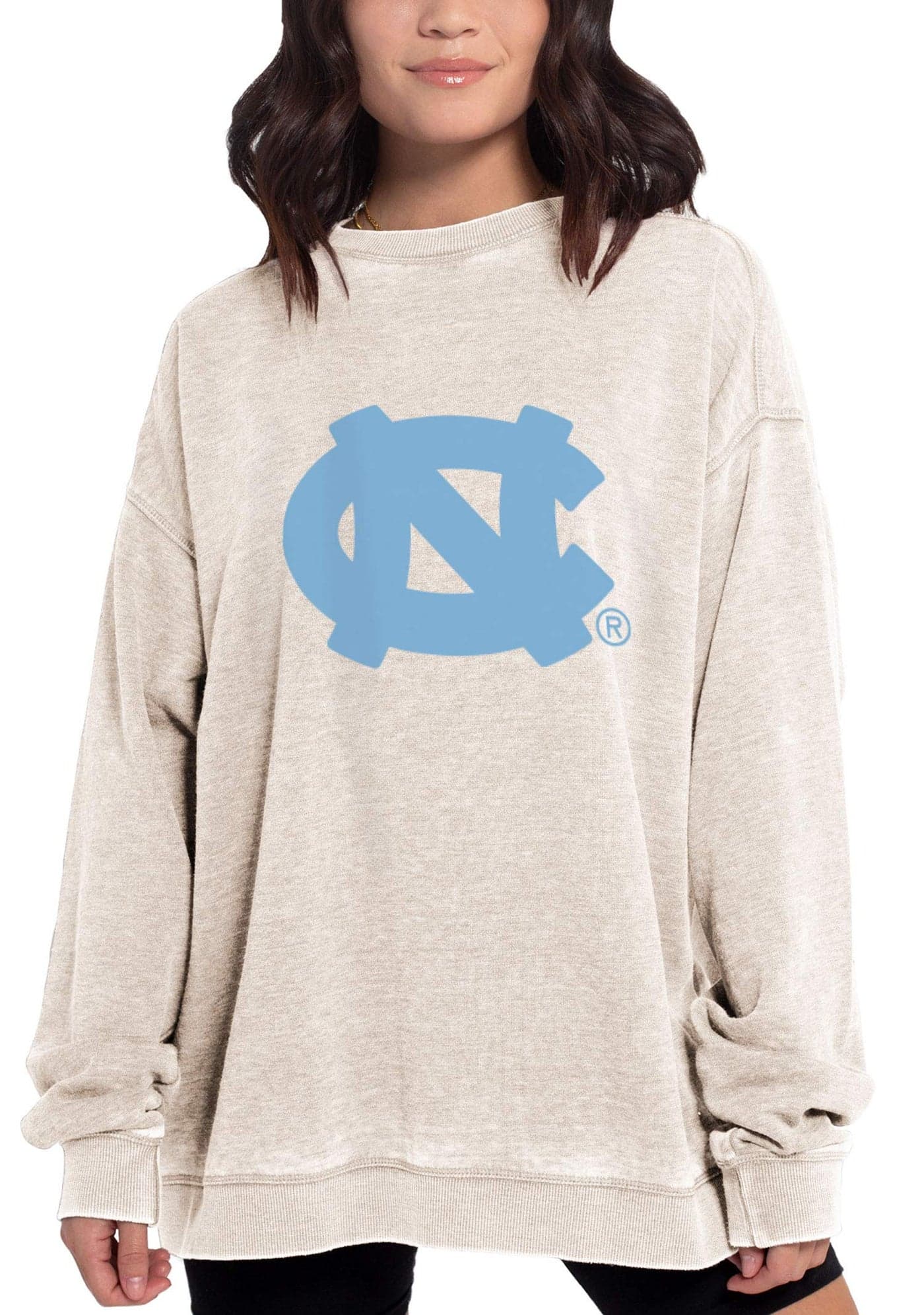 Chickad NCAA North Carolina Tar Heels Womens Campus Crew Pullover Oatmeal Large 449_NC_PL