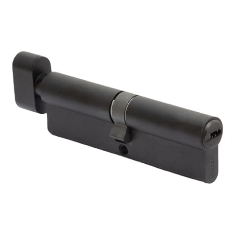 100mm (45/10/45) Oil Rubbed Bronze (Black Color) Euro Profile Lock Cylinder with 5 Keys (dimple), Single Open Copper Lock Cylinder, Anti-Rust Corrosion Resistant