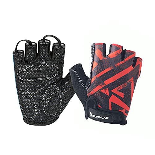 BURNLAB Flex Gym Gloves for Men and Women - Ideal for Weightlifting, Cycling, Crossfit, Offers Good Grip and Soft Padding (Brown & Black, Large)