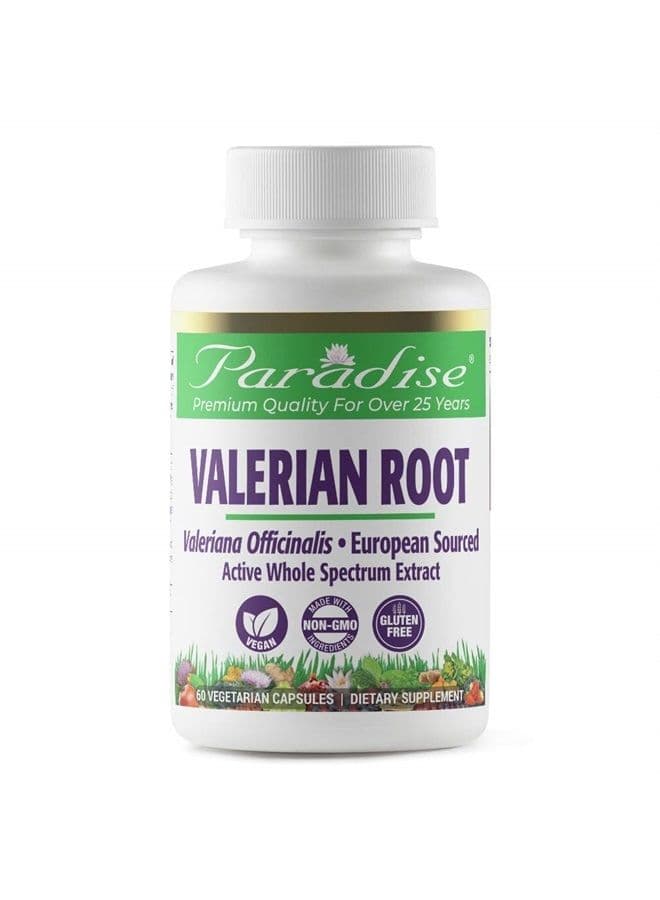 , Valerian Root, European Sourced Active Whole Spectrum Extract, Vegan, Non GMO, Gluten Free, 250 mg 60 Vegetarian Capsules
