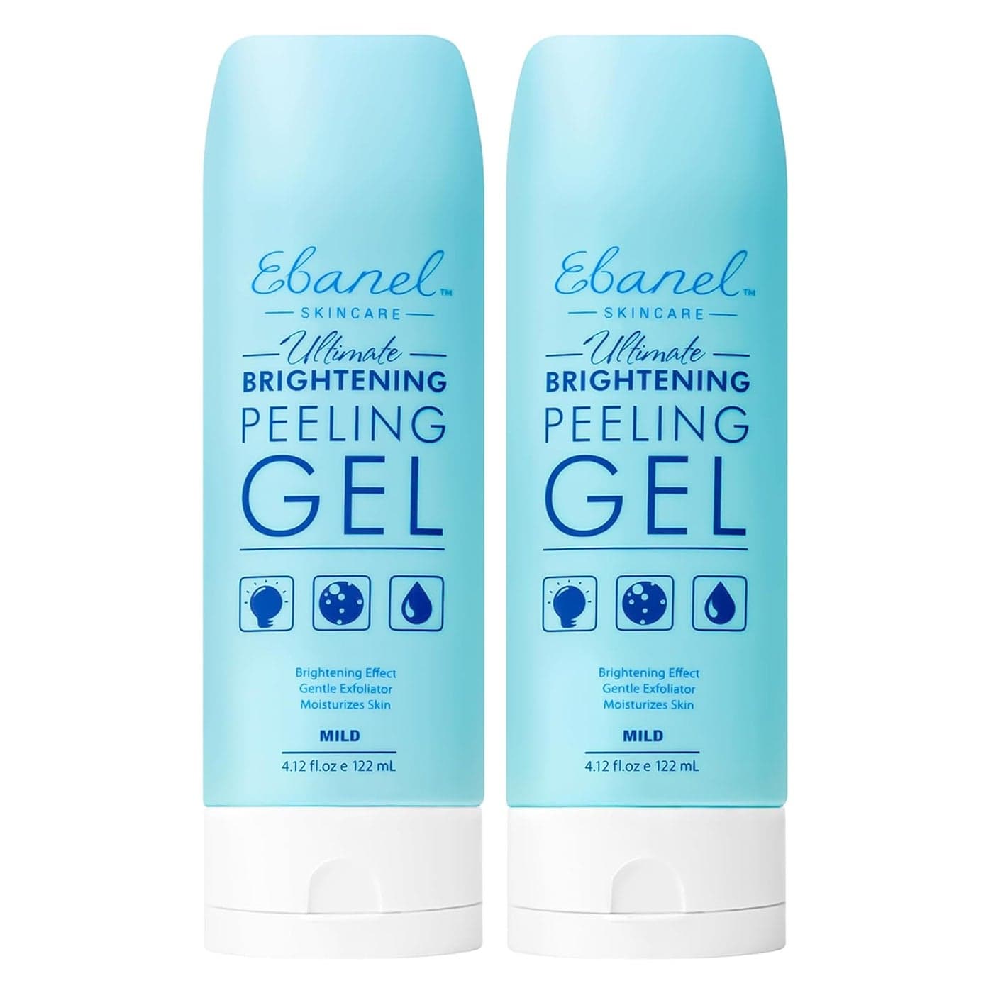 Ebanel Exfoliating Face Scrub Peeling Gel 2 Pack Brightening Moisturizing Cleanser Dead Skin Remover for Face Exfoliating Facial Wash with Centella Hyaluronic Acid Vitamin C E