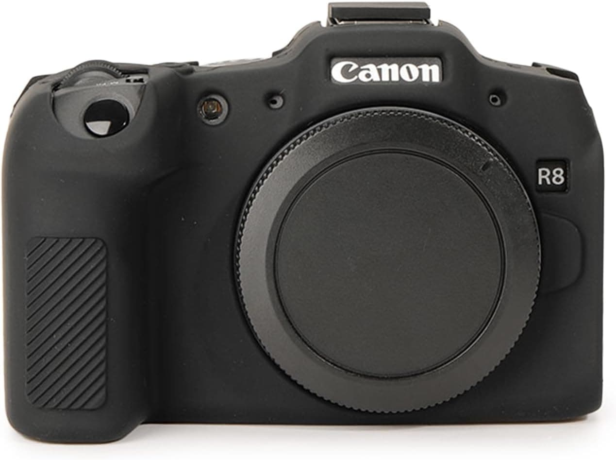 Rieibi EOS R8 Case Soft Silicone Protective Case for Canon EOS R8 EOSR8 Camera Lightweight EOS R8 Camera Case Black