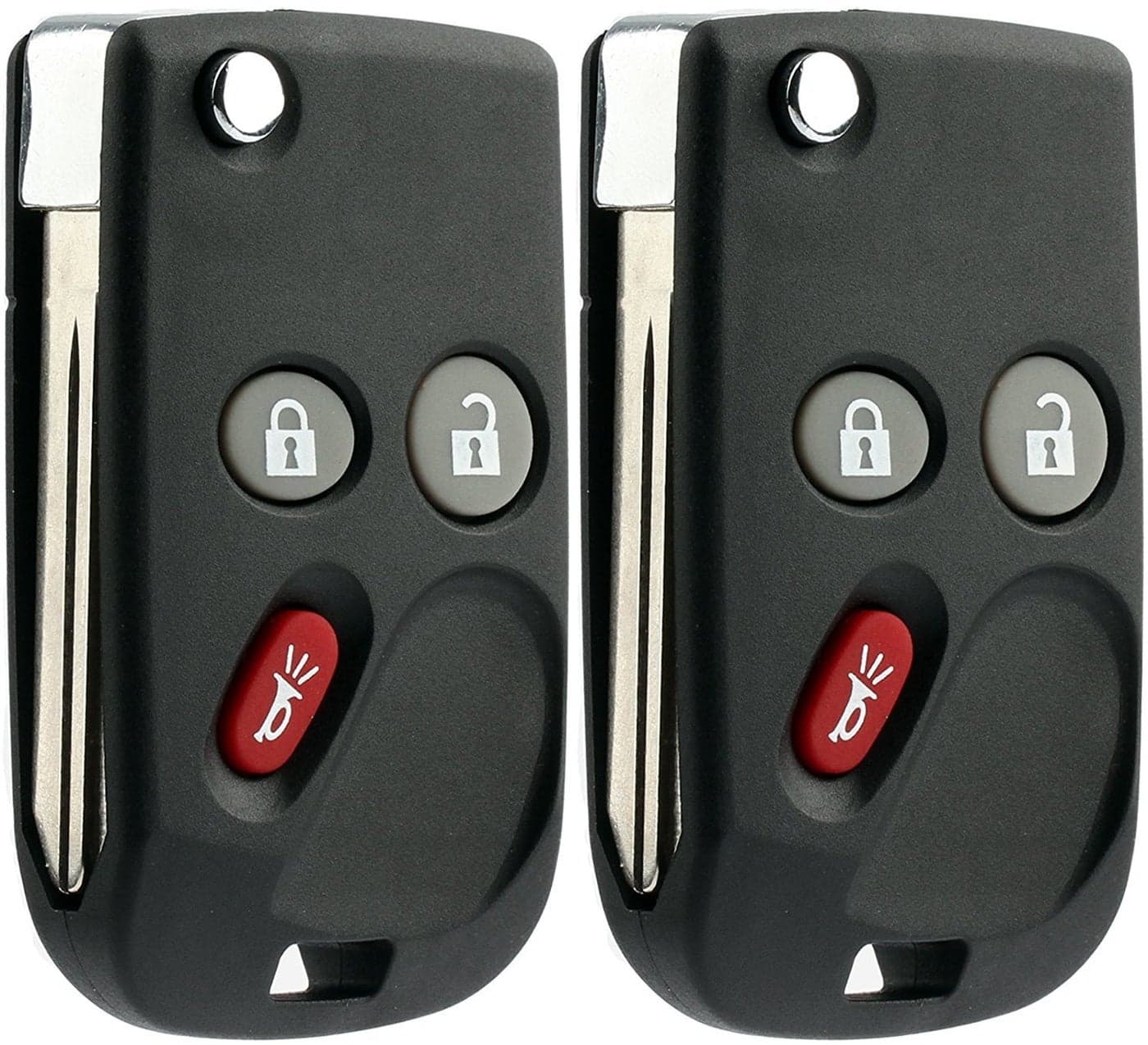 KeylessOption Keyless Entry Remote Fob Car Flip Ignition Key Replacement for Trailblazer Envoy (Pack of 2)