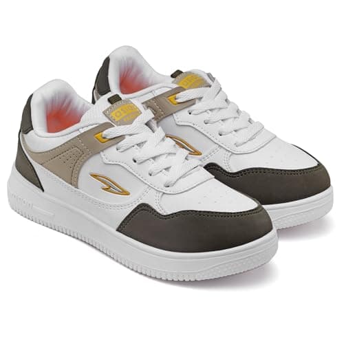 ASIAN Casual Sneaker Shoes For Men|Soft Cushioned Insole ||Boston-01-Kids Sneakers For Men,WHITE MEHENDI BEEJ,2 Uk