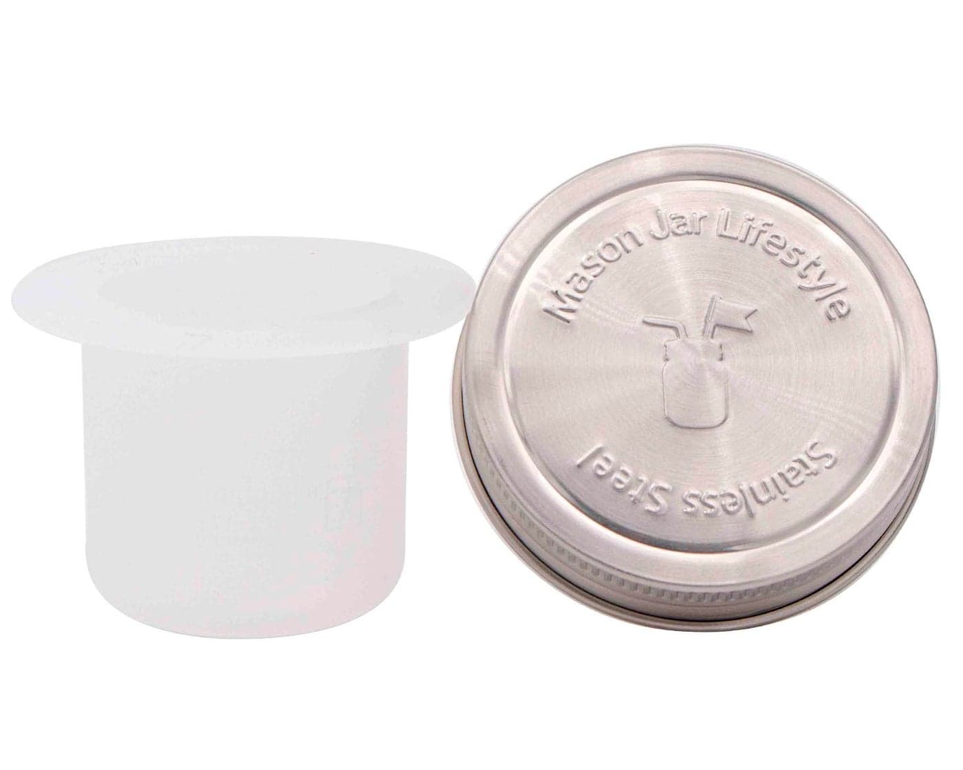 Mason Jar Lifestyle Divider Cup For Salads, Dips, and Snacks. Plastic Free Bento Lunch Container(Frost, Regular Mouth)