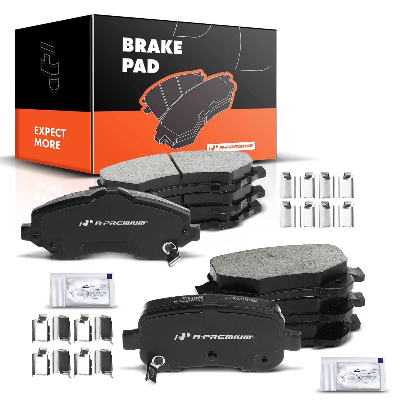 APremium 8Pcs Front and Rear Ceramic Disc Brake Pads Set Compatible with Select Dodge Chrysler and Volkswagen Models Grand CaravanTown Country 20082012 RoutanJourney 20092012