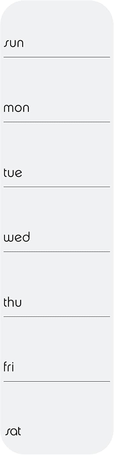 Three by Three Seattle 3.5 x 14 Inch Frameless Peel and Stick Dry Erase Weekly Planner for Office, Home, or School Décor (White)