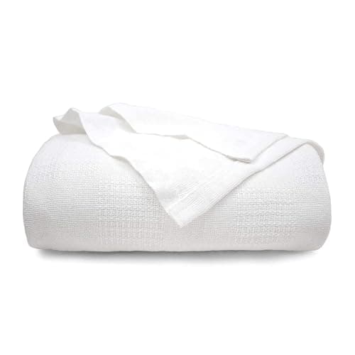TL Care Health 100% Cotton Twin XL Blanket 66" x 90" - Soft, Lightweight and Breathable Blanket for Hospital, Medical, Home Care, Twin Bed & College Dorm