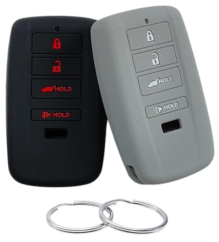 REPROTECTING Silicone Rubber Key Fob Cover Compatible with 4 Buttons 20152022 Acura ILX MDX RDX RLX TLX Black Grey