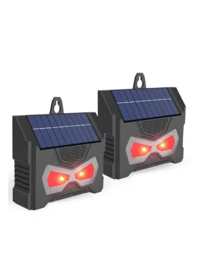 2 PCS Solar Powered Nocturnal Animal Repeller, Solar Predator Control Light, Nighttime Animal Deterrent Light, with Flashing LED Lights Motion Detection, Ultrasonic Fox, Rat, Dog, Cat Repellent