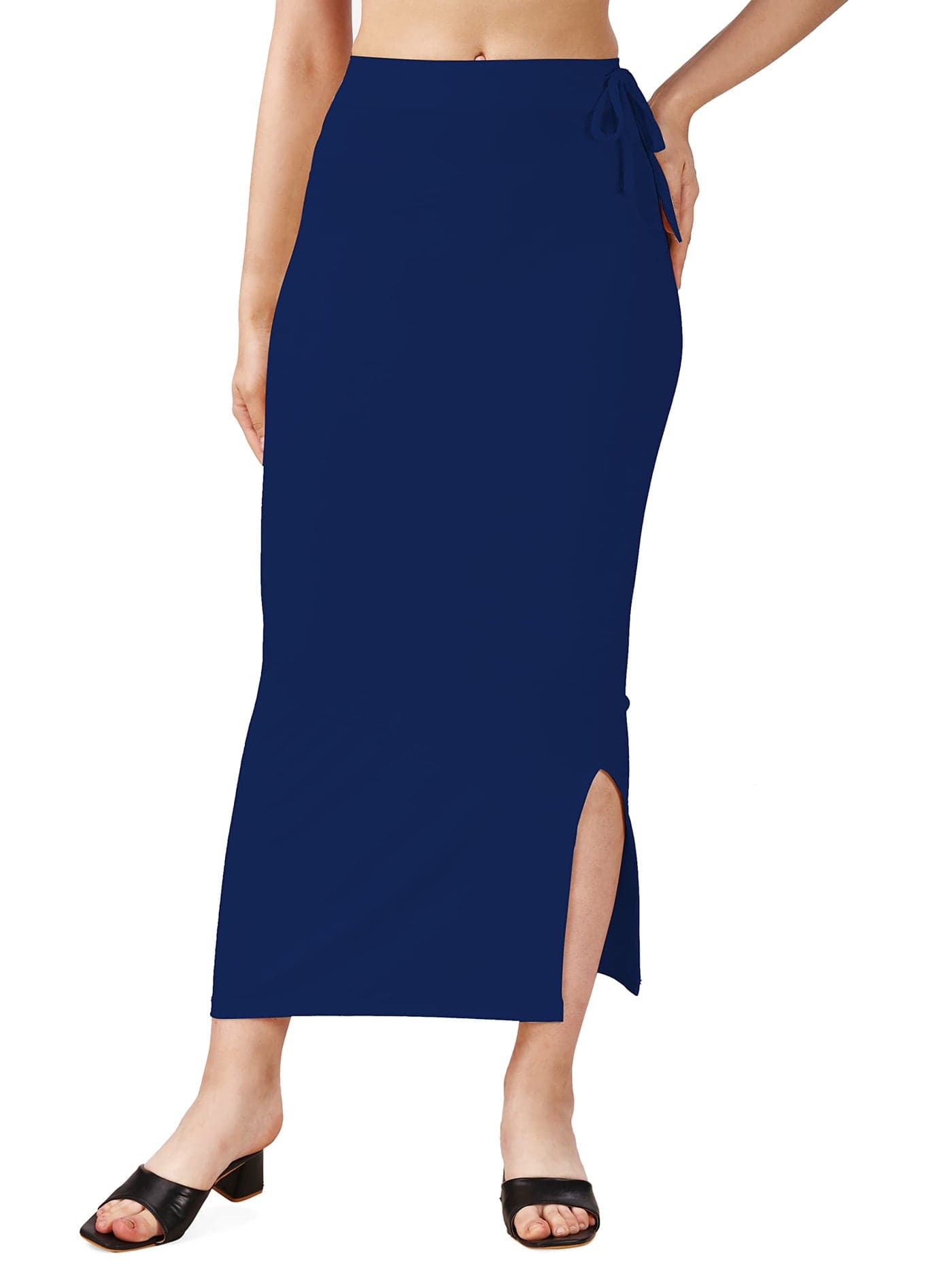 COCOFAB Lycra Saree Shapewear Petticoat for Women, Cotton Blended,Petticoat,Skirts for Women,Shape Wear Dress for Saree (XL, Navy Blue)