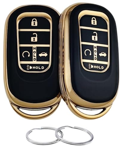 REPROTECTING TPU Key Fob Cover Compatible with 5 Buttons 20222026 Honda Accord Civic HRV CRV Pilot Sport SI EX EXL Touring BlackBlack