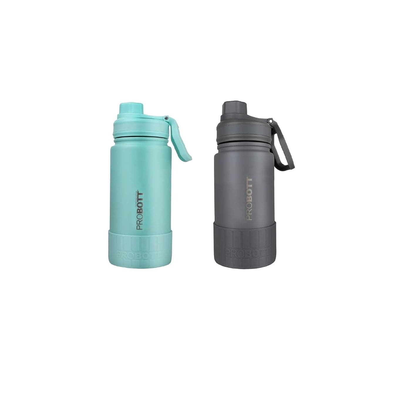 Probott Class 360ml Each, Thermoses Vacuum Insulated Flask Sipper Bottle, Stainless Steel Water Bottles, Leak Proof | Perfect for Toddlers | Pack of 2 | Greenish Blue + Steel Grey