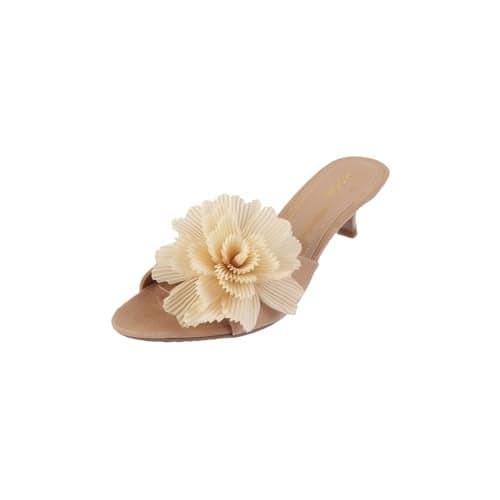 Mochi Women Beige Kitten Heel Fashion Sandal UK/4 EU/37 (40-241)