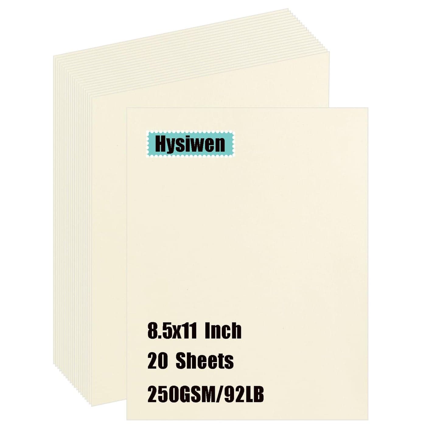 Hysiwen 20 Sheets Cream Color Cardstock 85 x 11 Inches 250gsm92 lb Thick Craft Paper for Making Cards Invitations Paper Crafts or Drawing