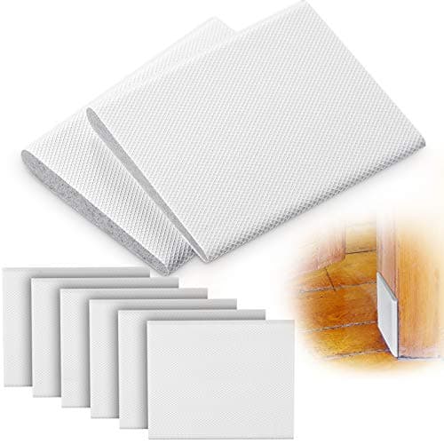 Jetec 6 Peices Self-Adhesive Door Corner Seals, Gap Filler Seal Strip Weather Stripping Draft Stopper Door Frame Seal Corner Foam for Weather Protection Isolation of Noise(White)