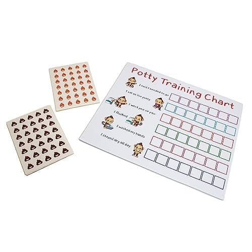 Potty Training Sticker Chart Reward- Monkey Design for Toddler Girls and Boys, Toilet Seat Motivational Weekly Progress Gift with 50 Poop Pee Sticker Sheets for Children