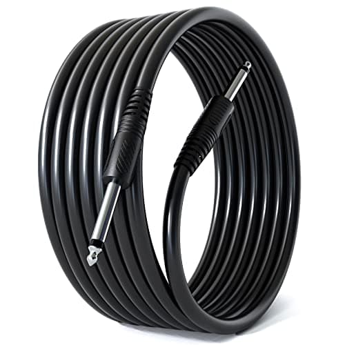 Fedus 6.35Mm To 6.35Mm Cable,Jack Mono To Mono Audio Cable For Mixer,Microphone,Electric Guitar,Amplifier,Stereo Speaker 1/4" P38 Male Record Line Guitar Bass Instrument Studio Cable Cord-5Meter-Black