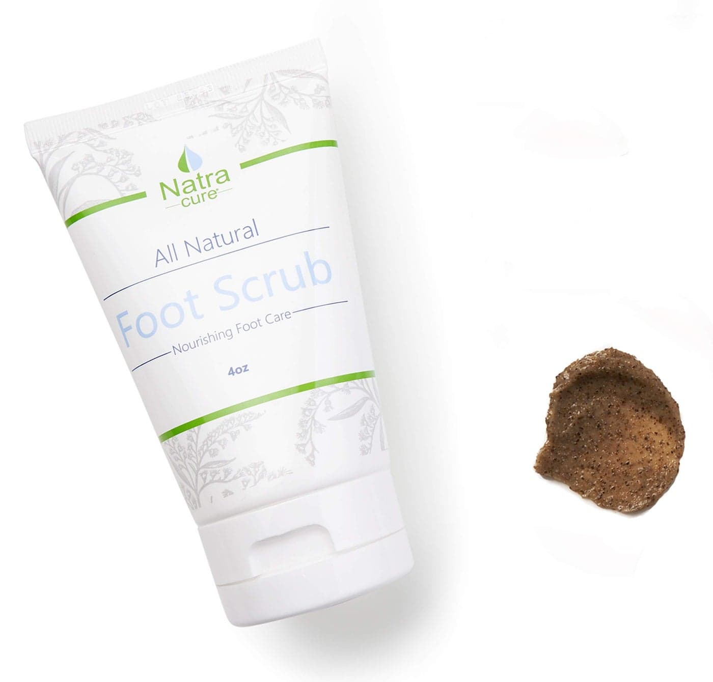 NatraCure Exfoliating Foot Scrub for Pedicures Foot Exfoliator for Rough Feet Dry Feet and Crusty Feet Treatment Pedi Scrub Foot Softener Smoother Foot Soap Tea Tree Oil Foot Wash 4 oz