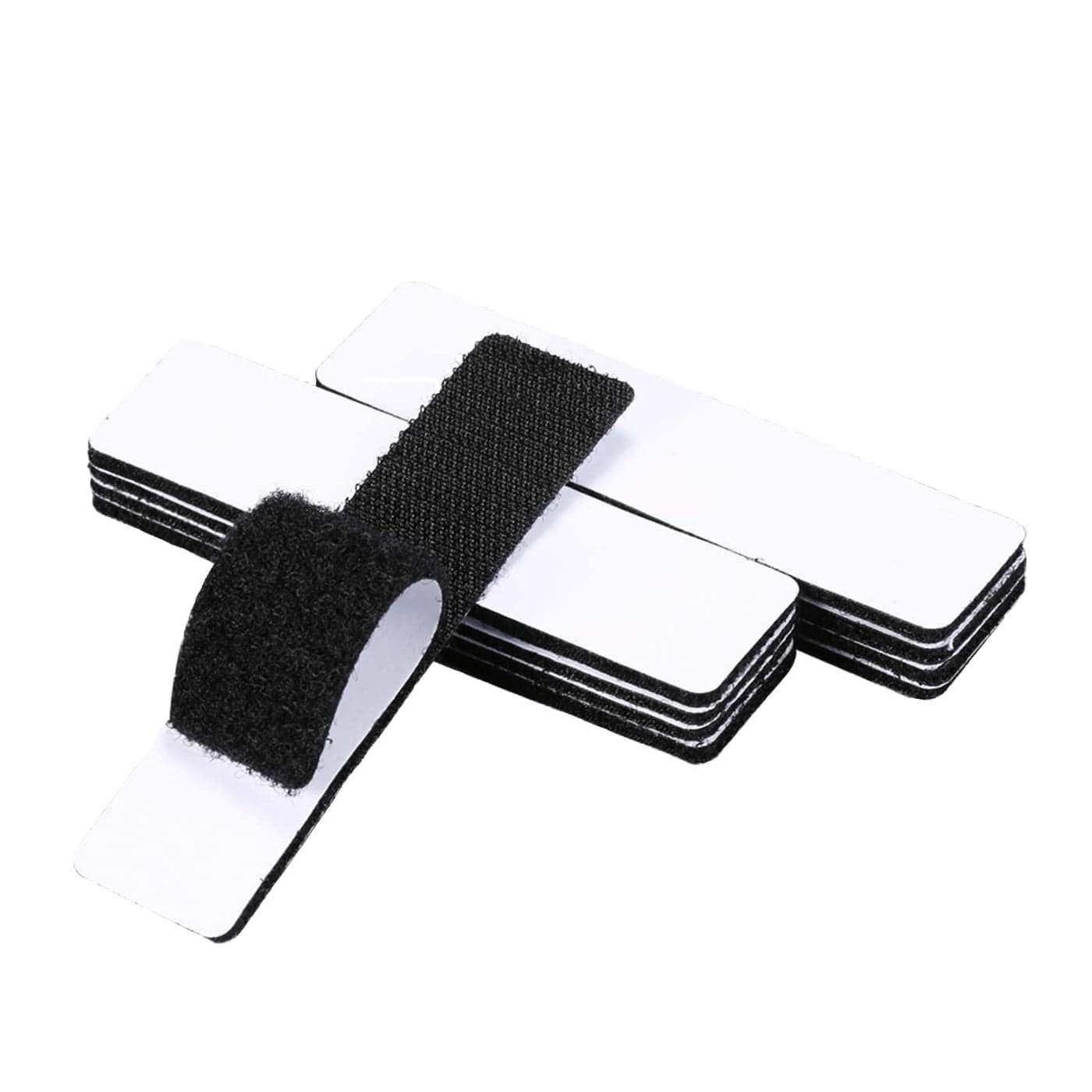 noot products 20 Sets 1x4 Inch Hook and Loop Fastener Strips with Adhesive Heavy Duty Double Sided Sticky Picture Hanging Wall Mounting Tape for Home and Office Use Black