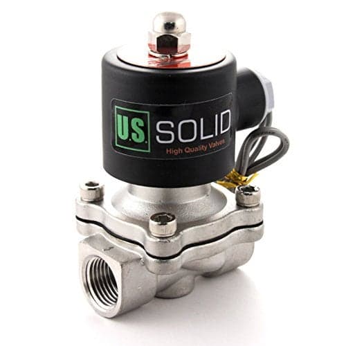 U.S. Solid 1/2" Stainless Steel Electric Solenoid Valve 24V DC N.C. VITON Water Air Fuel