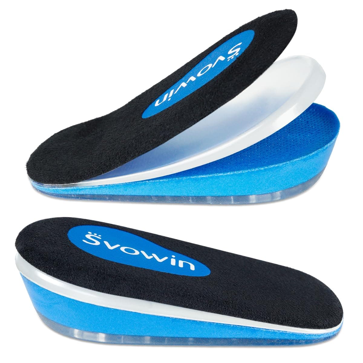 Svowin 3 Layers Adjustable Heel Wedge Lift for Leg Length Discrepancies Height Increase Insoles for Heel Pain Achilles Tendonitis Gel Shoe Heel Cushions Cups for Men and WowenLarge