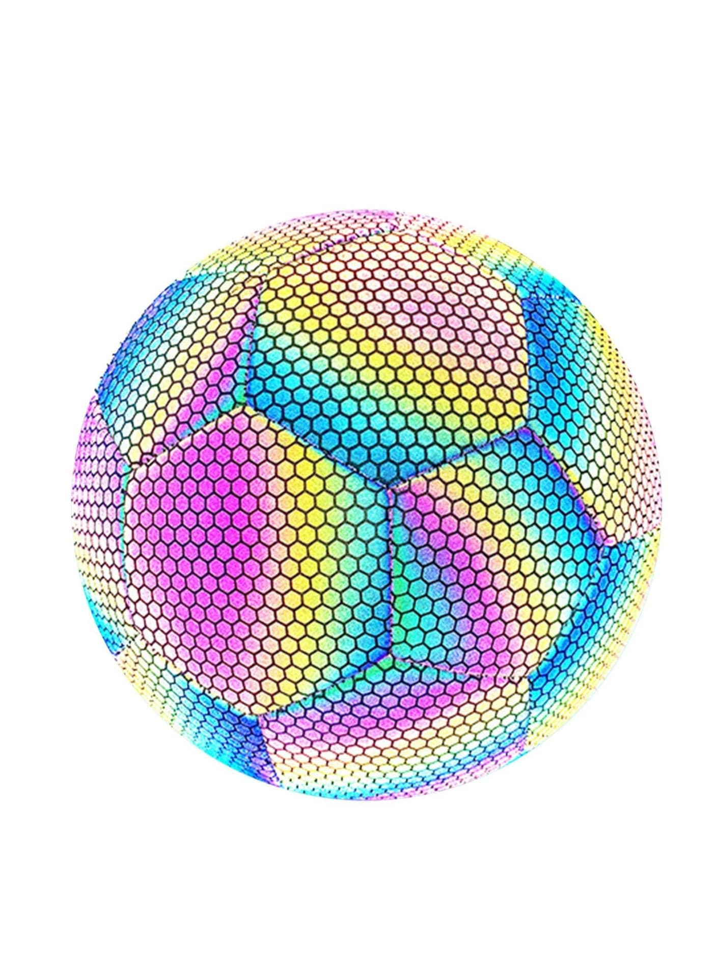 Reflective Soccer Ball, Holographic Light-Emitting Soccer Ball Flashing Reflective Dark Toys Football for Night Games and Training Glowing Ball Lightweight Toy Gift for Boys, Children, and Men