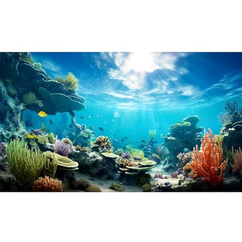Under The Sea Aquarium Background Ocean Seabed Coral Reef Fish Tank Background Underwater Tropical Sea Marine Life World Aquarium Tank Backgrounds Tropical Hard Coral Fish Tank Backgrounds 24x16in