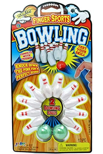 JA-RU Finger Bowling Game Set (Pack of 1 Set) Miniature Sports Small Bowling Game Pocket Size | Mini Bowling Table Set for Kids | Item #217-1A