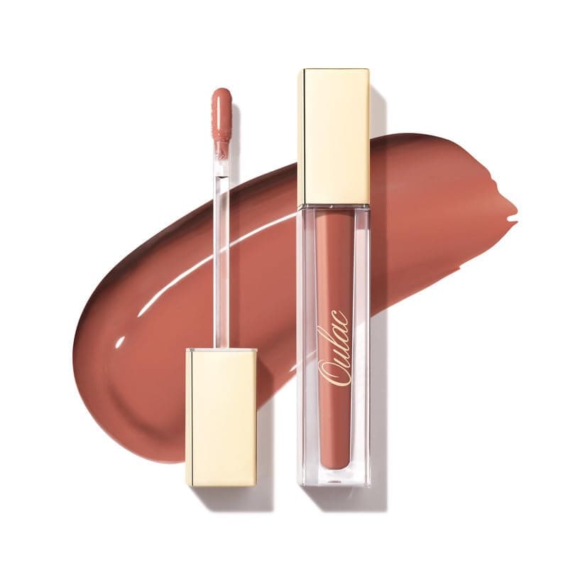 OULAC Glossy Mauve Nude Glossy Finish Infused with Sodium Hyaluronate and Aloe Barbadensis Leaf Extract Hydrating CrystalLike Shimmery Finish for Lips