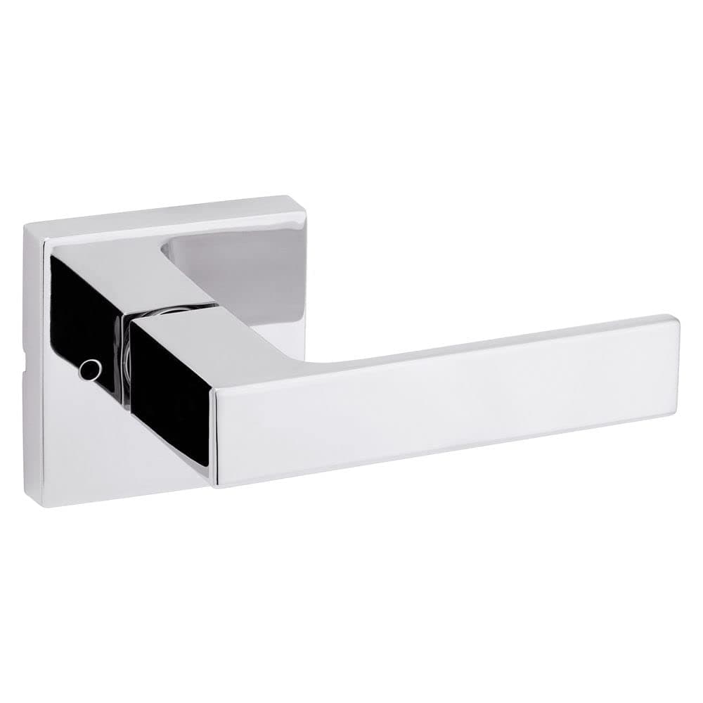 Kwikset Singapore Interior Privacy Door Handle with Lock Door Lever For Bathroom and Bedroom Polished Chrome Reversible Keyless Turn Lock