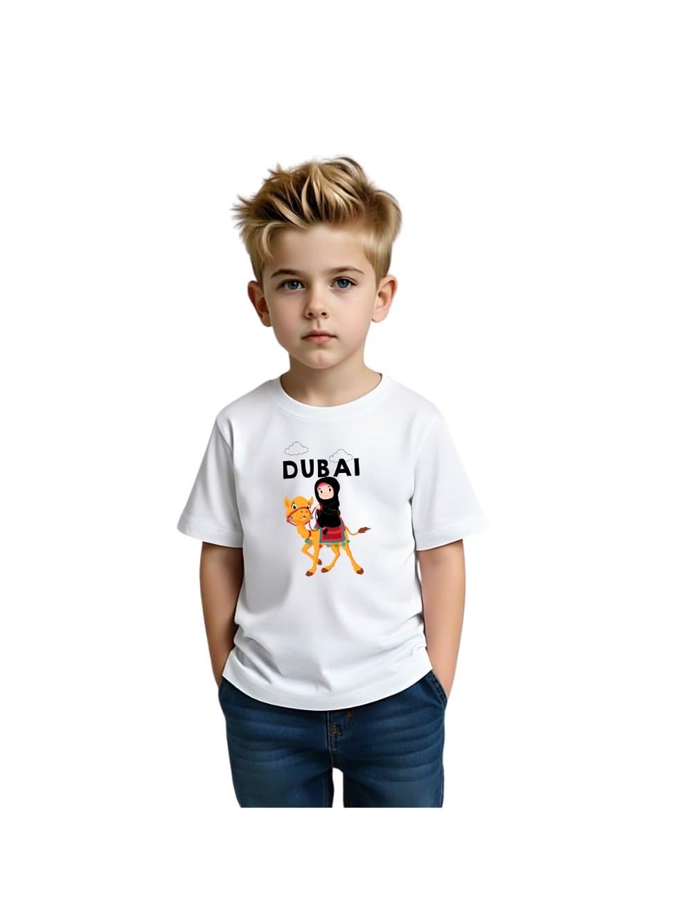 Dubai Design Printed Boys Souvenir T-Shirt for Kids