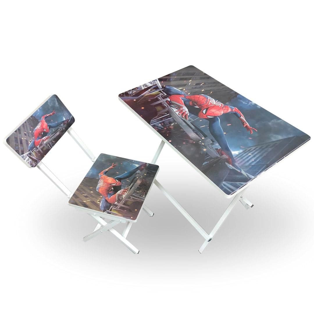 Wishing Clouds Engineered Wood Playnest Kids Study Table With Chair Kids Table And Chair Set Study Table And Chair For Kids 310 Years Design Spiderman