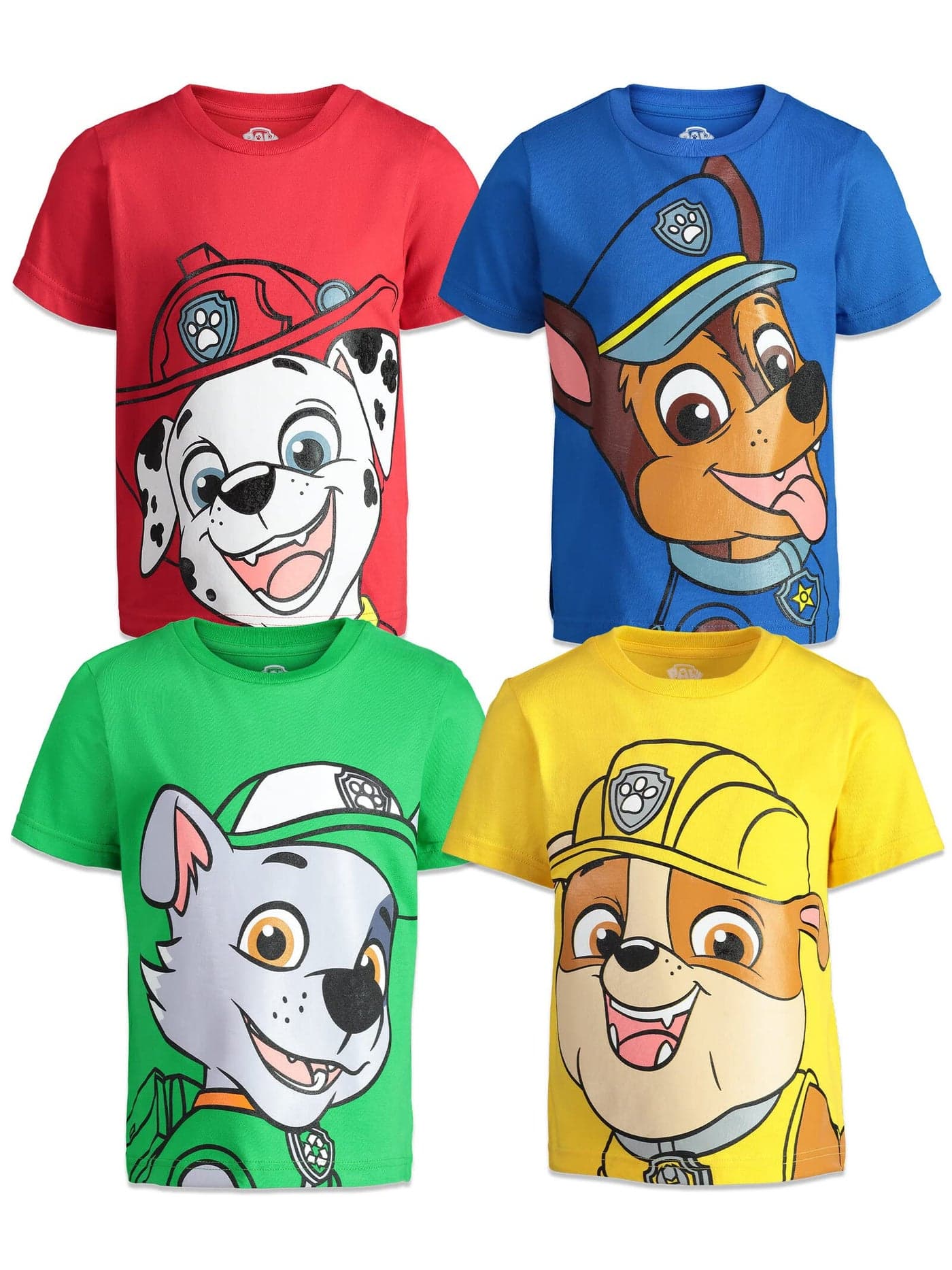 Nickelodeon Paw Patrol Marshall Rubble Rocky Chase Little Boys 4 Pack Graphic T-Shirts Chase, Marshall, Rubble & Rocky 6