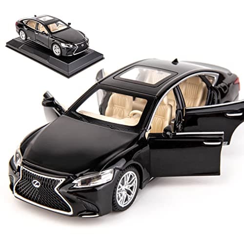 BDTCTK 132 Compatible for Lexus Ls500h Model Car Zinc Alloy Pull Back Toy car with Sound and Light for Kids Boy Girl GiftBlack