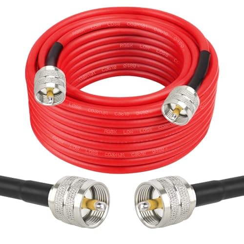 MOOKEERF RG8X Coaxial Cable 35ft,CB Coax Cable,UHF PL259 Male to Male Low Loss CB Antenna Cable 50 Ohm for HAM Radio,Antenna Analyzer,Dummy Load,SWR Meter