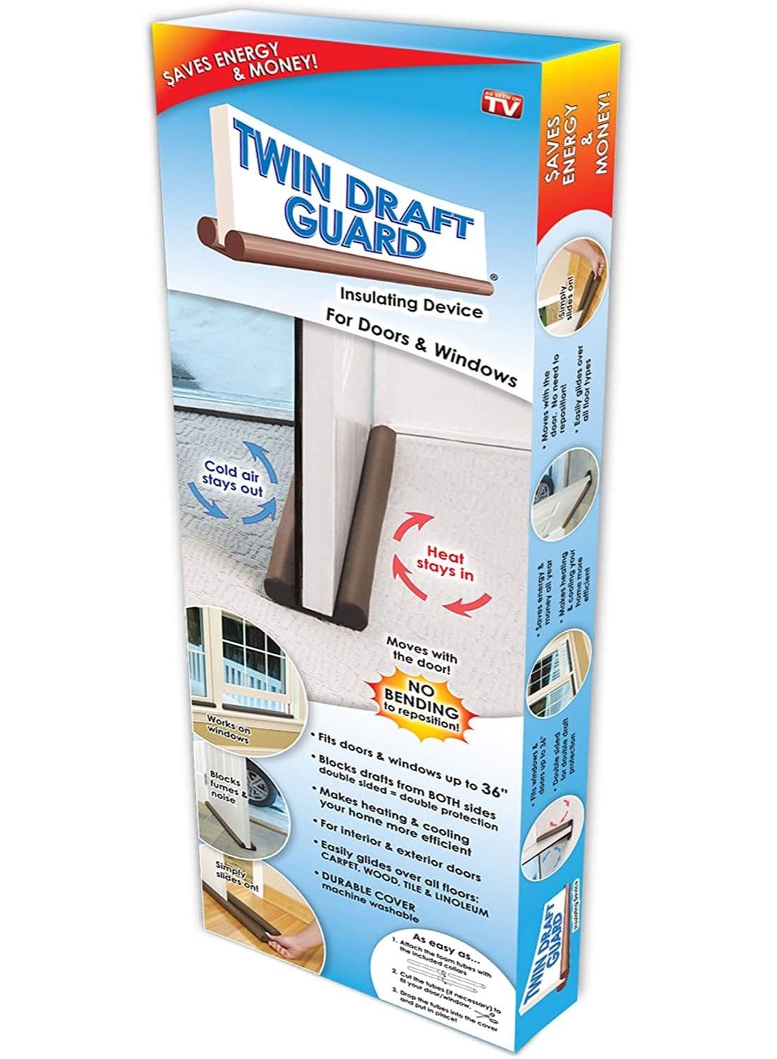 Twin Draft Guard - Energy Saving Under Door Draft Stopper