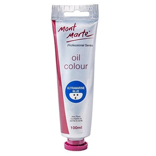 Mont Marte Oil Paint Premium 34 US floz 100ml Tube Ultramarine Blue Heavy Body Paint Artist Quality Good Coverage Excellent Tinting Strength Ideal for Painting Canvas