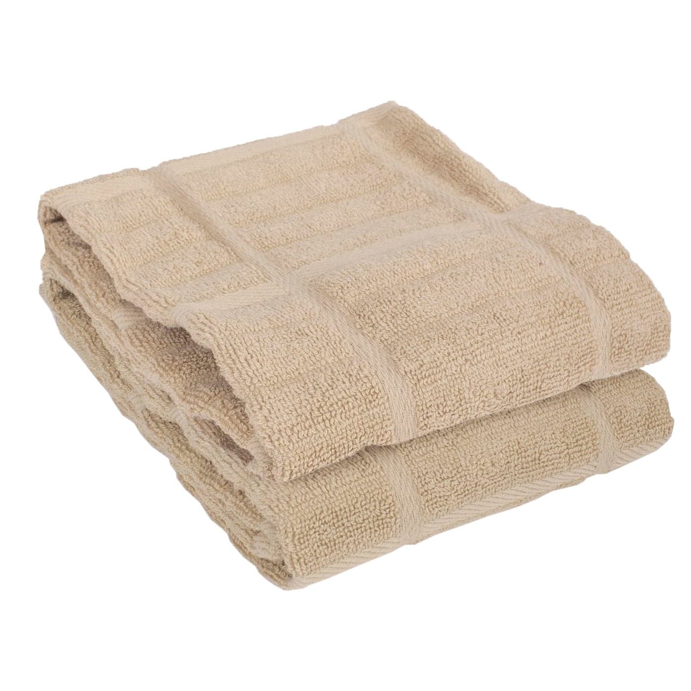 AllClad Solid Kitchen Towels Highly Absorbent Super Soft Long Lasting 100 Cotton 17x30 Tea Towels for Cleaning Drying Dishes Pans Glassware or Countertops 2Pack Cappuccino