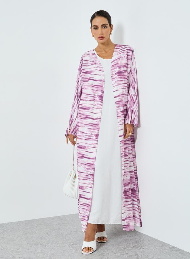 Women Printed Long Sleeve A-Line Abaya
