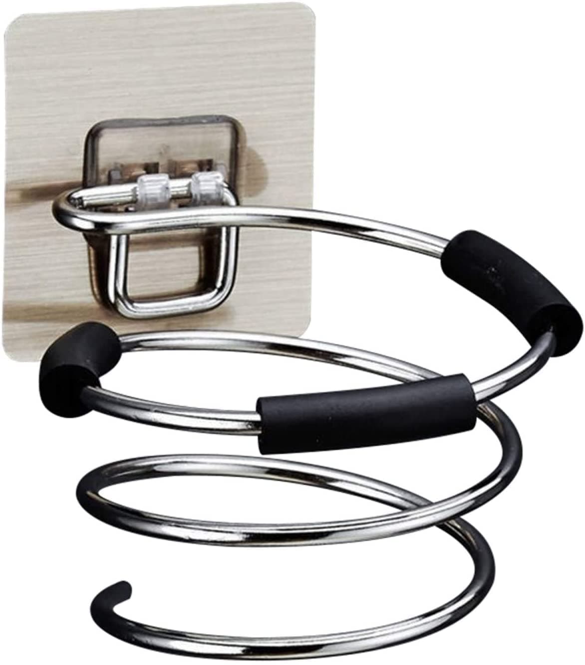 NAIDEV 1 PCs Stainless Steel Punch-Free Spiral Wall Mounted Hair Dryer Organizer Rack Hairdryer Holder Bathroom Accessories Anti-Rust and Waterproof