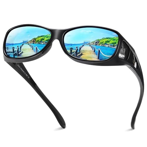DUCO Wraparound Fitover Glasses Polarized Wear Over Sunglasses for Men Women UV Protection Sun Glasses Driving 8953