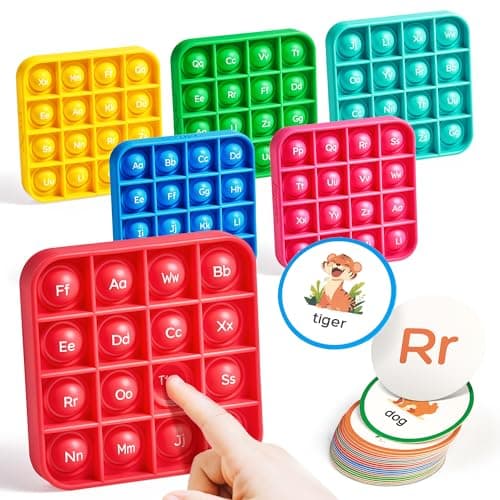 JoyCat Alphabet Bingo Board GameABC Learning Toys for Kids Ages 35Bingo Game for 2 to 6 Kids Kindergarten Preschool 1st 2nd 3rd6 Pads 26 Flash Cards