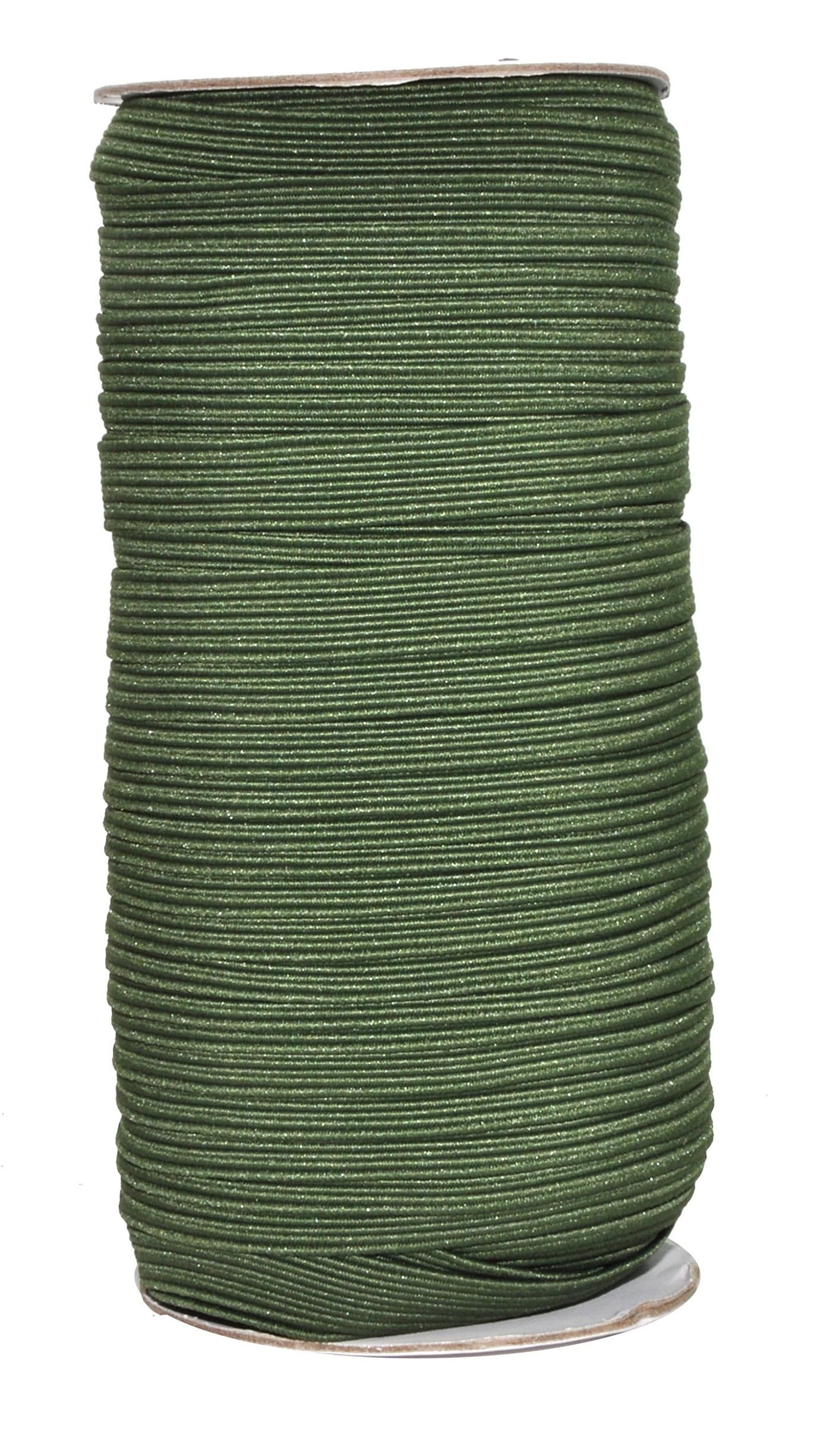 Mandala Crafts 10mm 50 Yds Roll of Olive Green Elastic Bands for Sewing - 3/8 Flat Elastics Cord - 3 8 Inch Braided Stretch Straps for Crafting