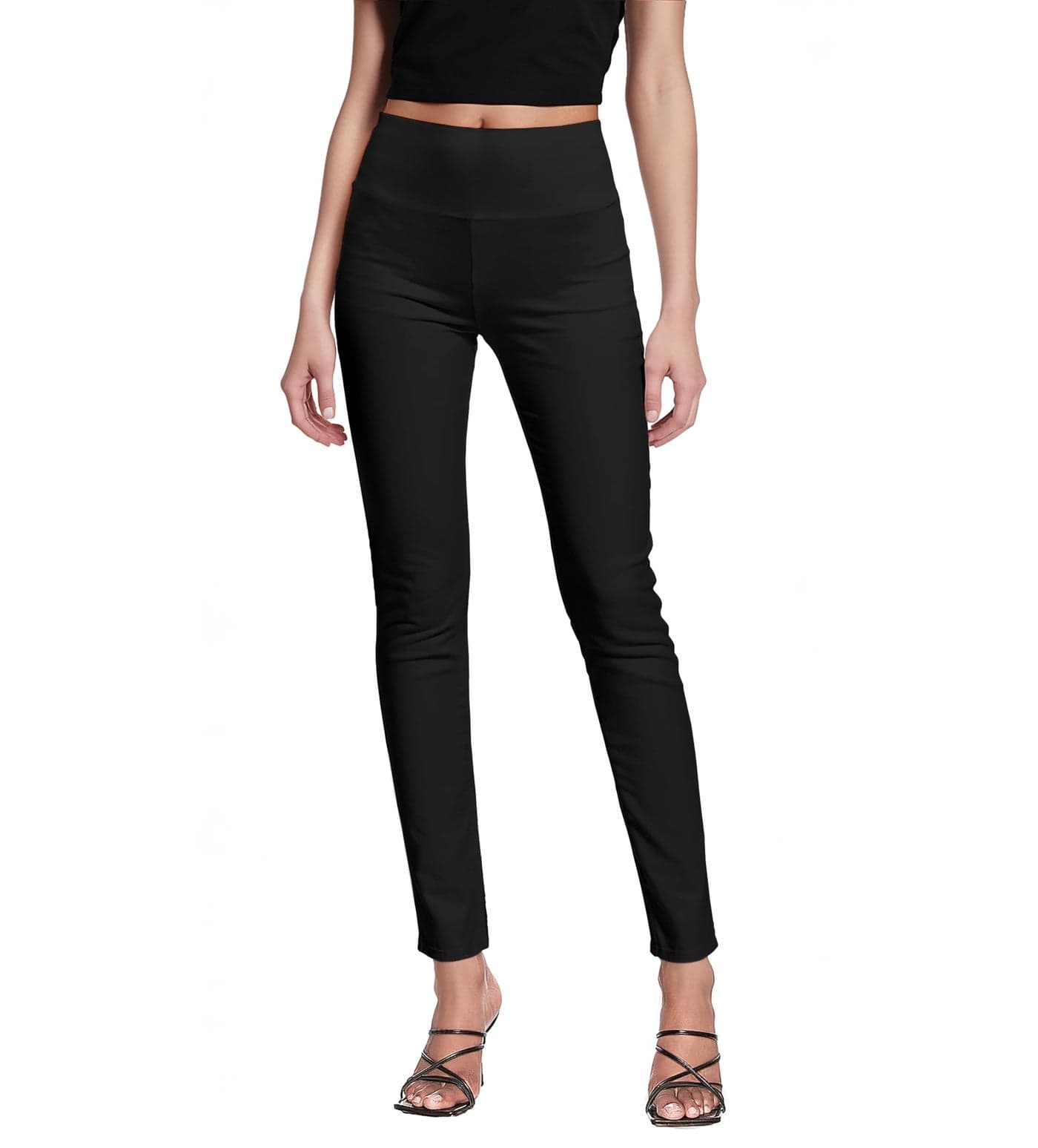 Hybrid & Company Super Comfy Stretch with Full Elastic Waist Pull On Millennium Twill Pant KP44972 BLACK 1X
