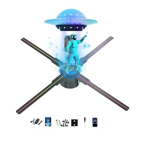 3D Hologram Fan,Spinner with Bluetooth Remote ,Hologram Projector HD LED with 700 Video Library ,Holographic for Halloween (46CM)