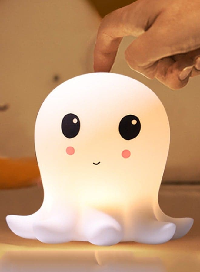 Baby night light, bedroom decoration children's night light, children's room USB rechargeable color night light, bedroom silicone LED small octopus night light, light baby girl gift