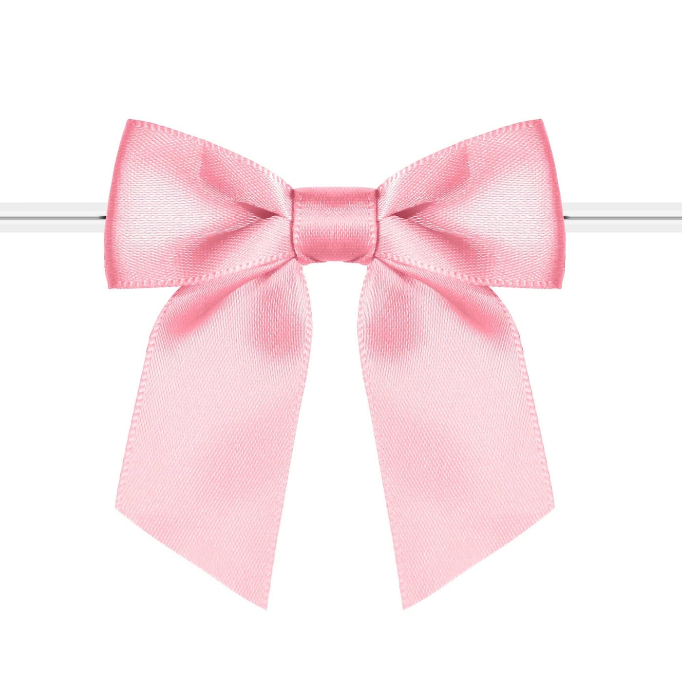 Rainbow Pana 120 Pack Pink Bows Twist Tie Bows for Treat Bags 3 Light Pink Satin Ribbon Bows for Package Craft Gift Wrapping Decoration